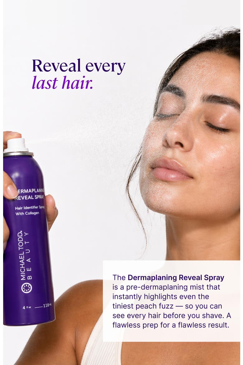 Sonicsmooth Hair Identifier Spray for Dermaplaning, Alternate, color, Shade between blue and red.