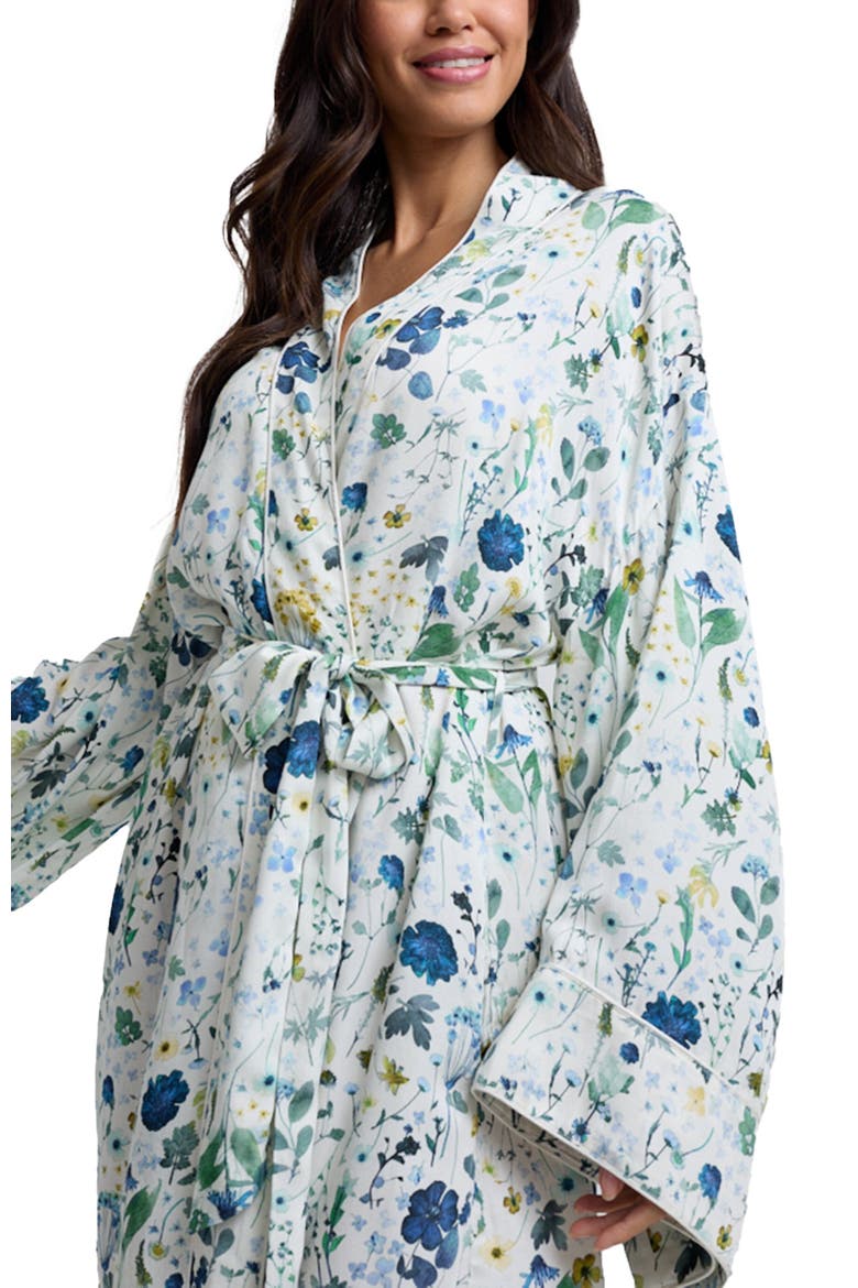 Corina Long Sleeve Robe, Alternate, color, White Multi