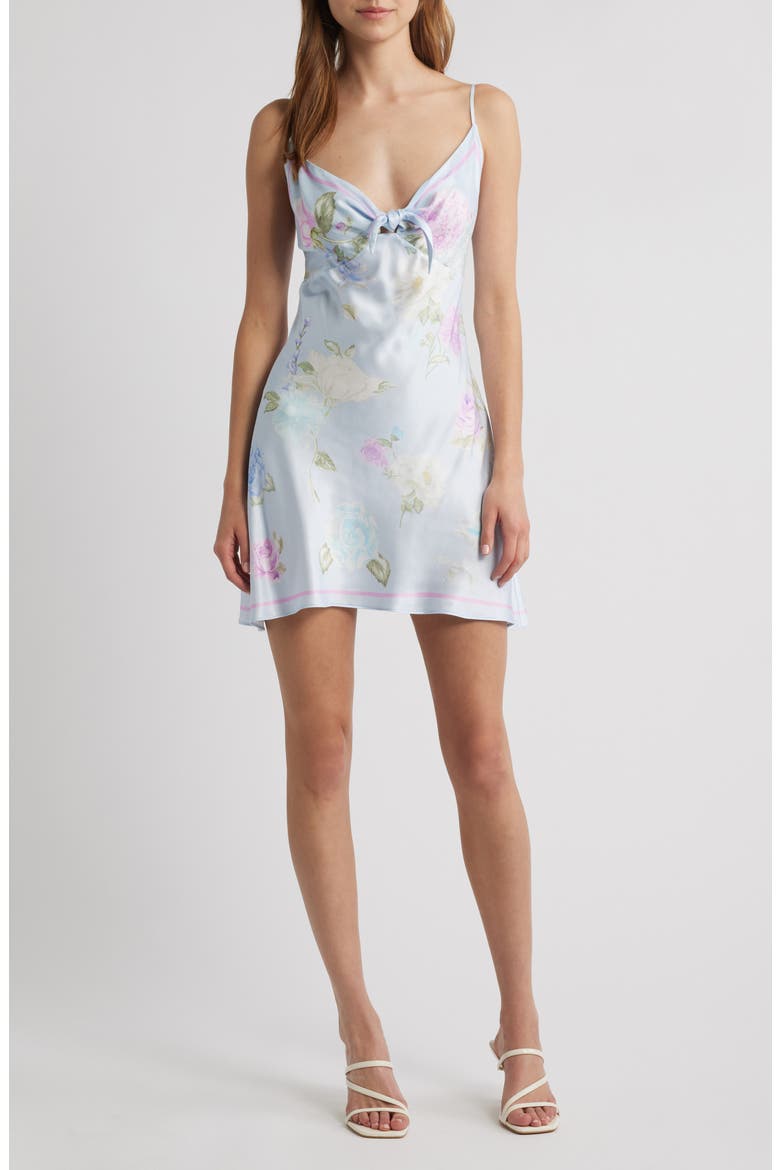 Beliona Floral Minidress, Main, color, AMETHYST SKY