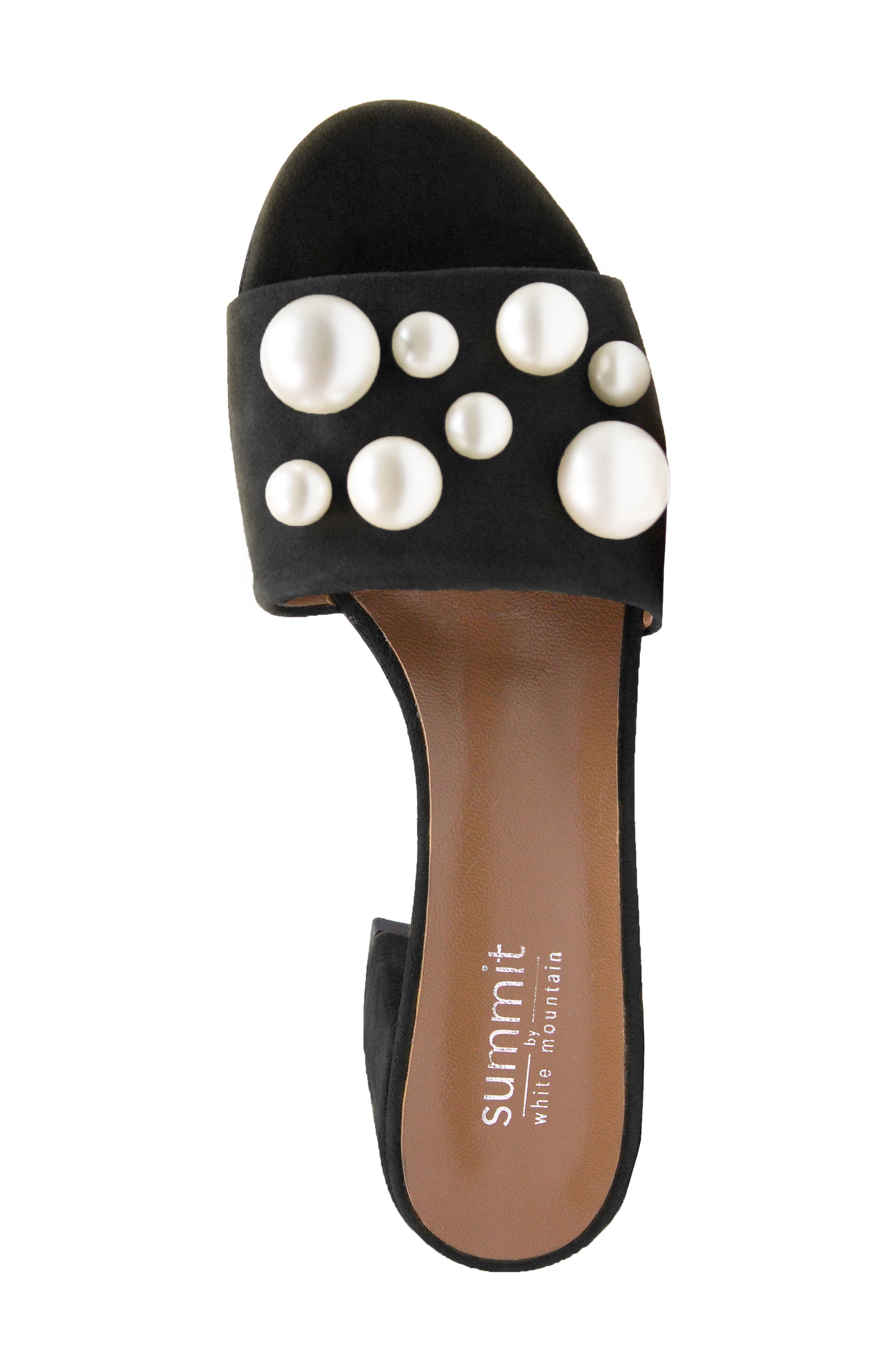 Ariella Beaded Slide Mule, Alternate, color, BLACK SUEDE