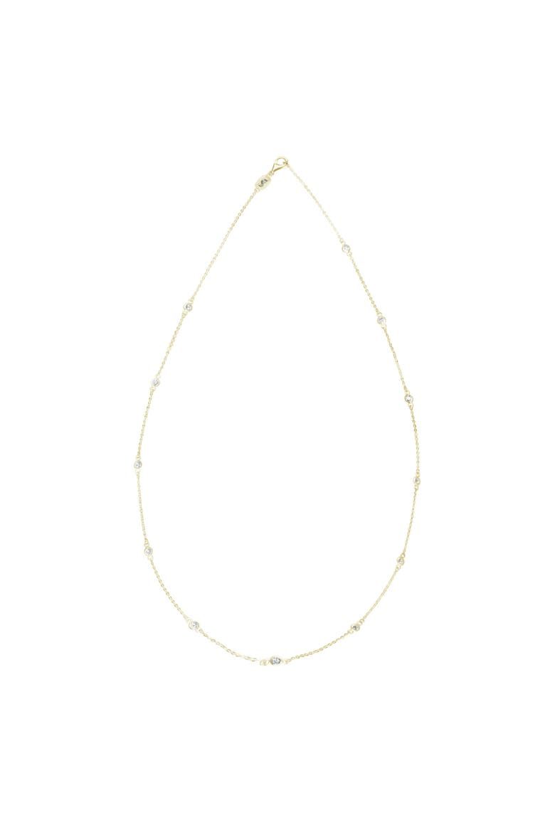 14K Gold 0.50cttw Bezel Diamond Station Necklace, Main, color, Yellow Gold