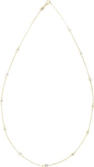 SOUZANA by Suzy Levian 14K Gold 0.50cttw Bezel Diamond Station Necklace