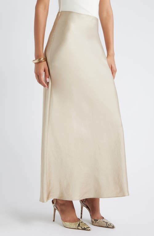 Open Edit Satin Midi Skirt In Neutral