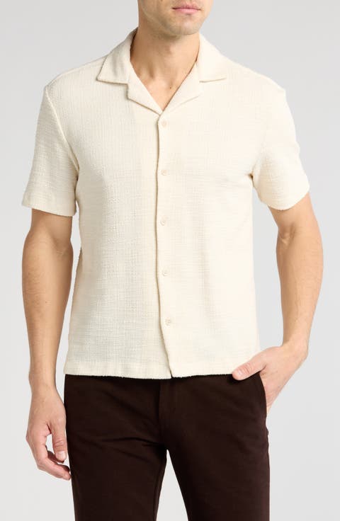 Textured Woven Short Sleeve Shirt