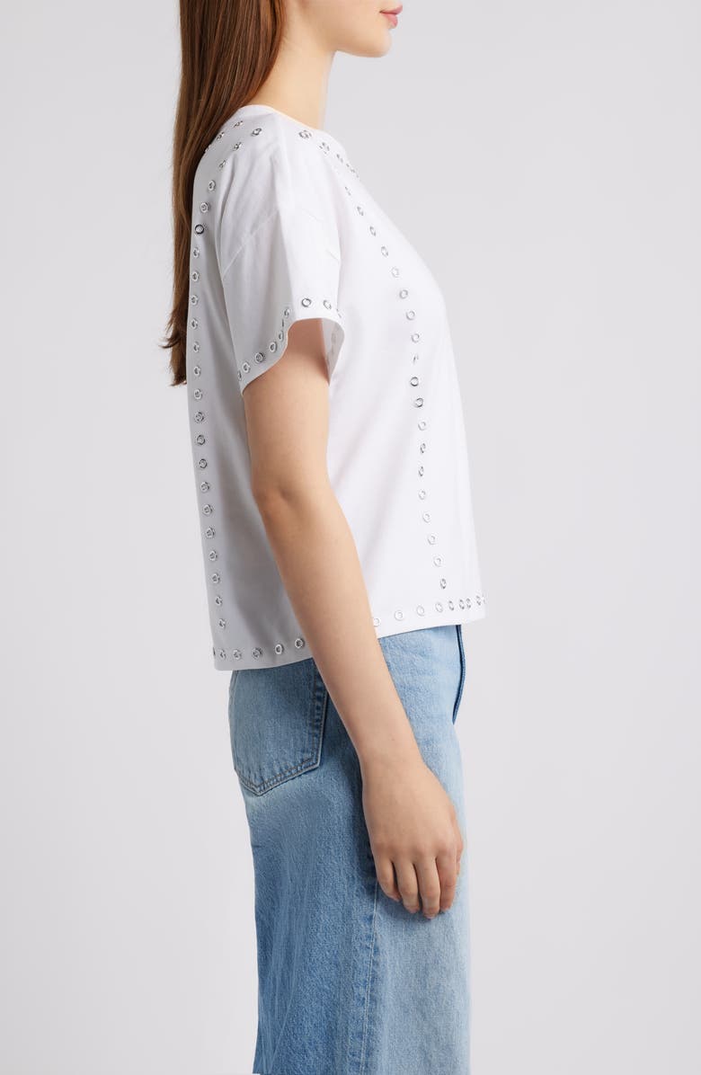 rag & bone/JEAN Kelly Grommet Boxy T-Shirt, Alternate, color, White
