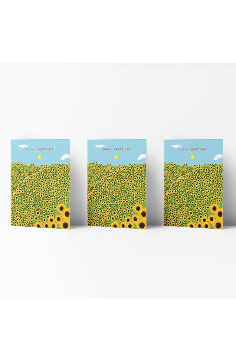Ramus & Co Everyday Greeting Card Pack (3ct) "Sunny Greetings Sunflowers", Main, color, Multi-Pack
