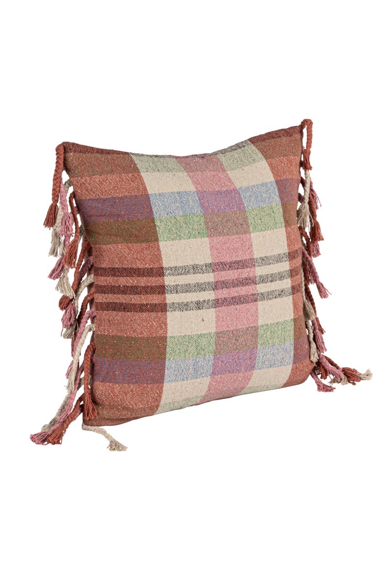 Highland Hearth Woven Plaid Pillow, Multicolor, Main, color, Blue