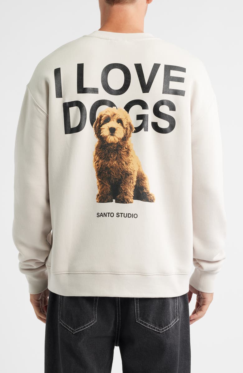 SANTO STUDIO I Love Dogs Graphic Sweatshirt, Alternate, color, Cream