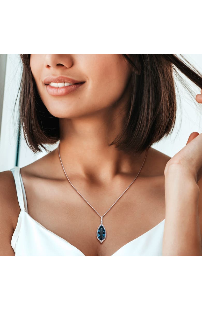 Julianna B. Blue Topaz & Diamond Teardrop Necklace 10k, Alternate, color, Blue Topaz