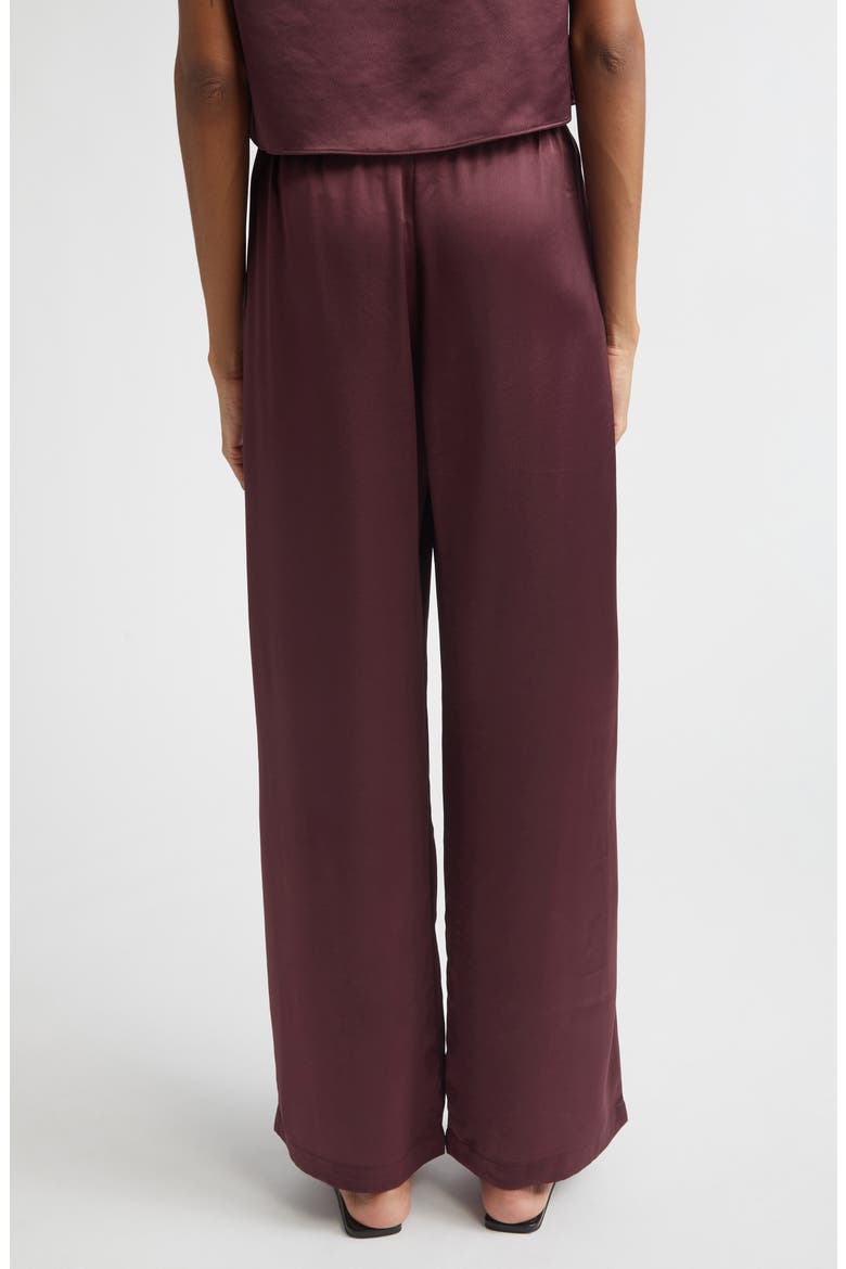 Barb Wide Leg Satin Pants, Alternate, color, MALBEC