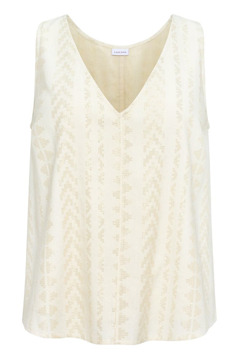 Metallic Sleeveless Top, Alternate, color, Ivory Gold