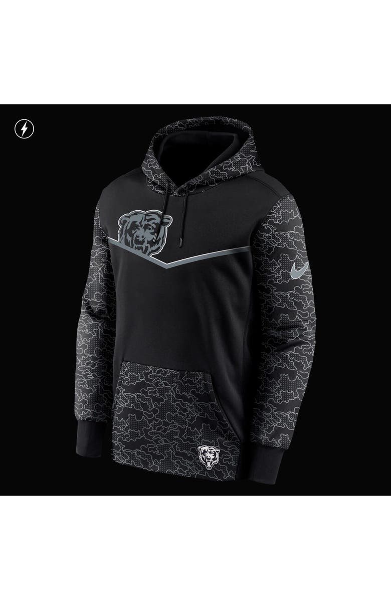 Nike Men's Nike Black Chicago Bears RFLCTV Chevron Pullover Hoodie, Alternate, color, 