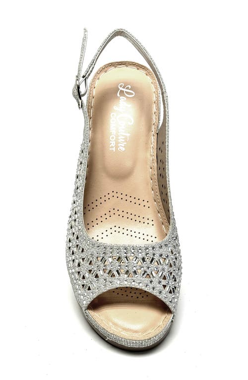 Ninety Union Anita Crystal Embellished Slingback Wedge Sandal In Silver