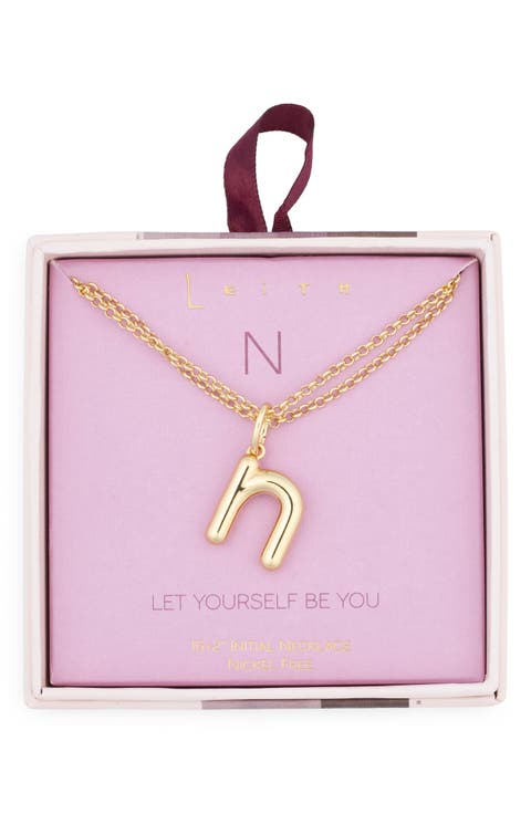 Lowercase Initial Bubble Pendant Necklace
