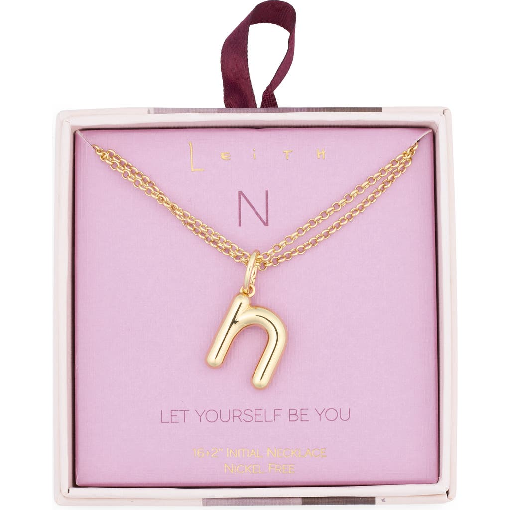 Leith Lowercase Initial Bubble Pendant Necklace In Gold