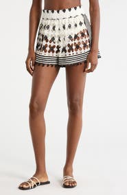 Ramy Brook Cordelia Open Knit Cover-Up Shorts