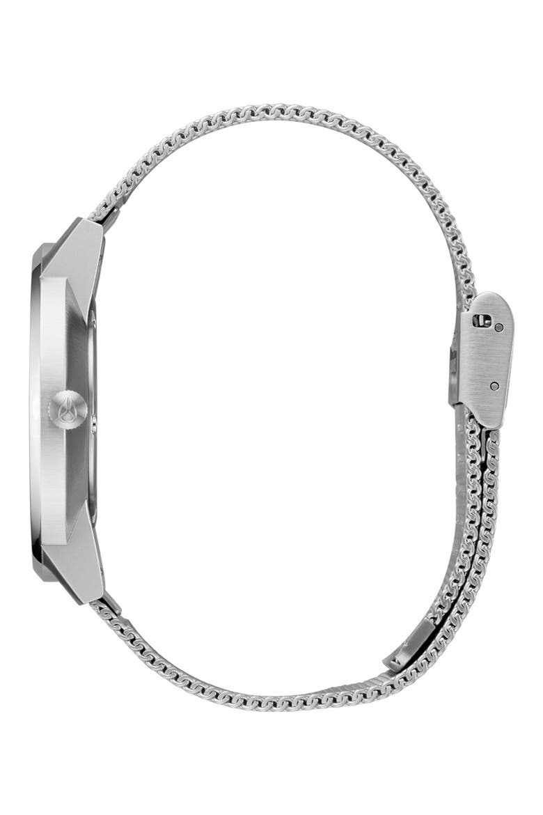 Porter Milanese Mesh Strap Watch, Alternate, color, SILVER / PURPLE SUNRAY