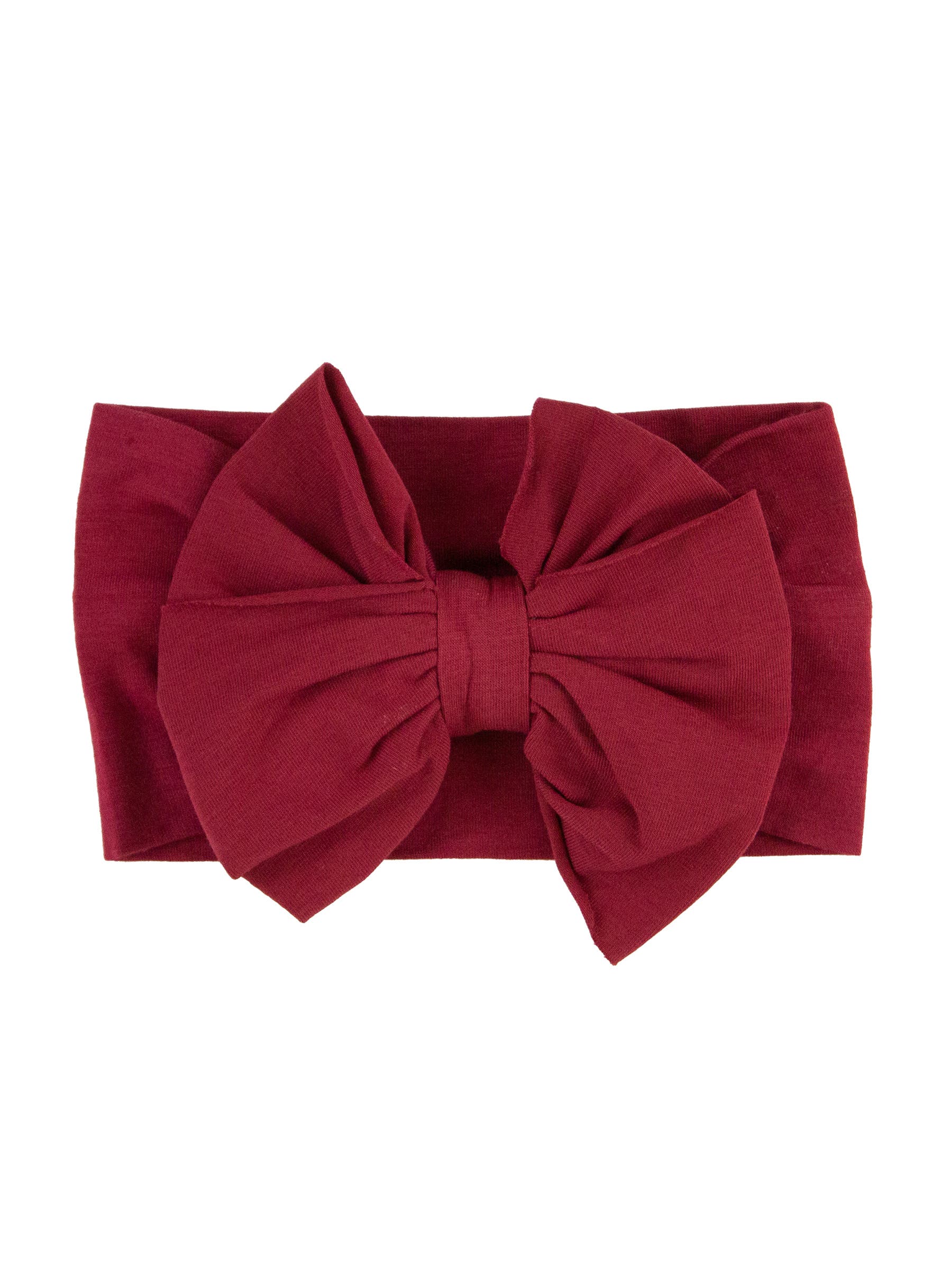 RuffleButts Girls Big Bow Headband in Dark Cherry 