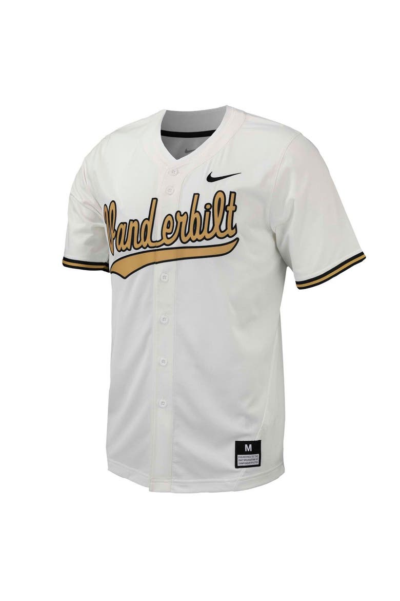 Men's Nike  White Vanderbilt Commodores Replica Full-Button Baseball Jersey, Alternate, color, White