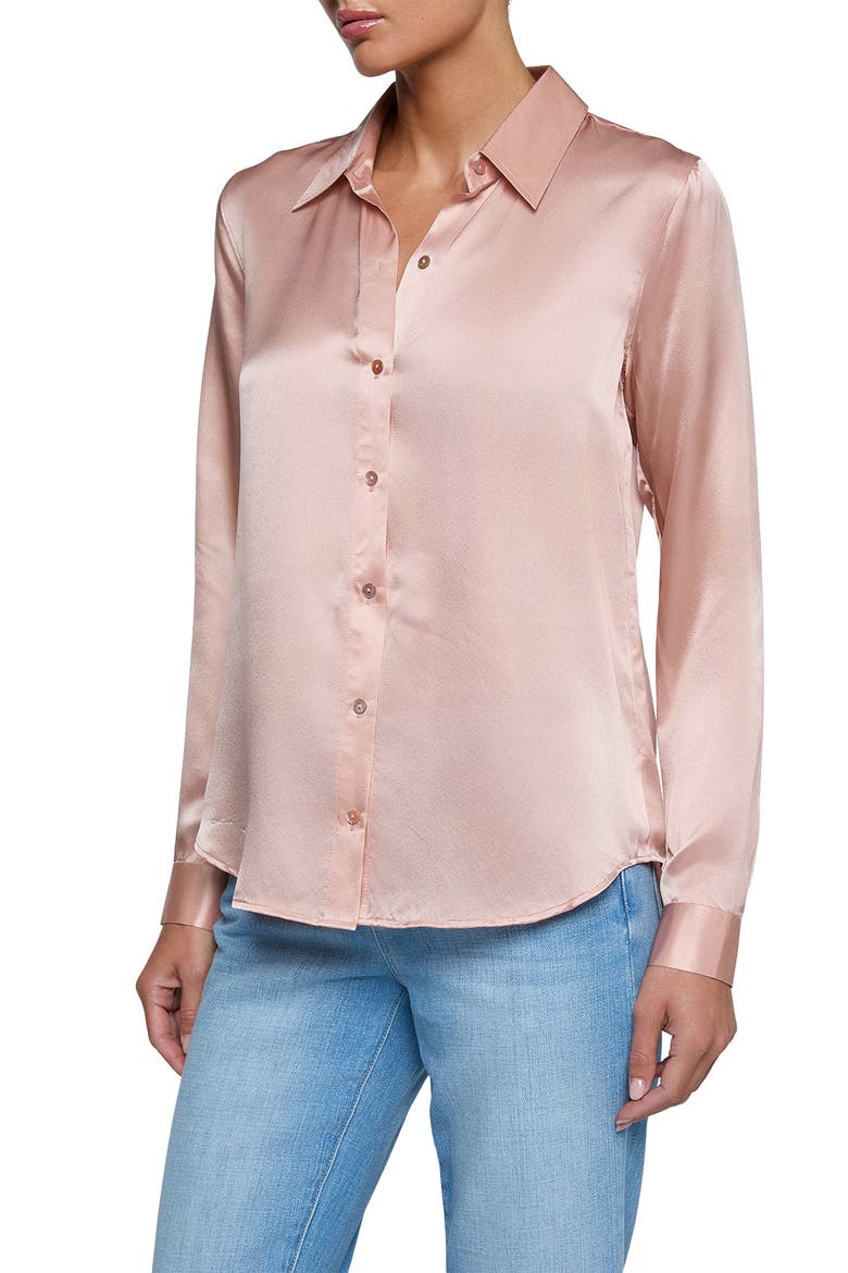 Tyler Silk Blouse, Alternate, color, MISTY ROSE
