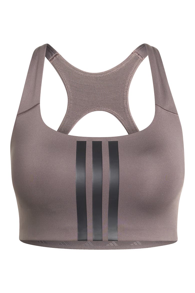 Opt 3-Stripes Low Impact Sports Bra, Alternate, color, CHARCOAL/ BLACK