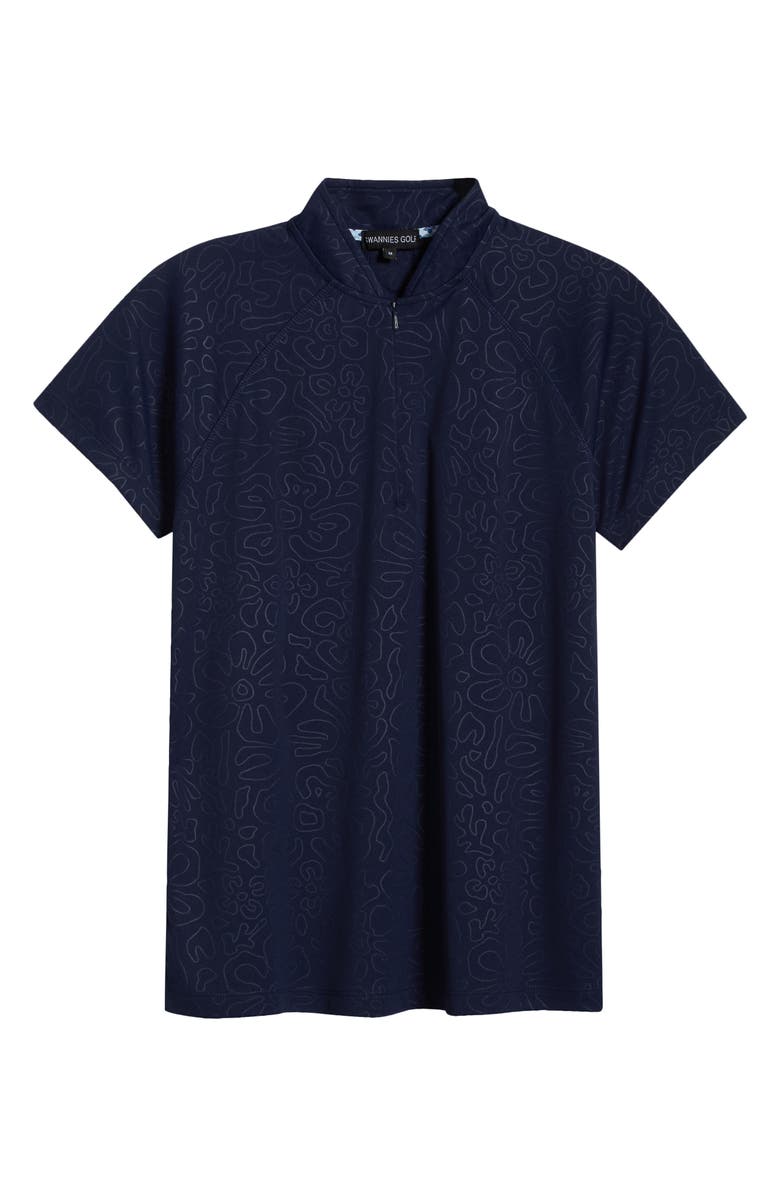 Swannies Laura Abstract Print Half Zip Polo, Alternate, color, Midnight-Navy