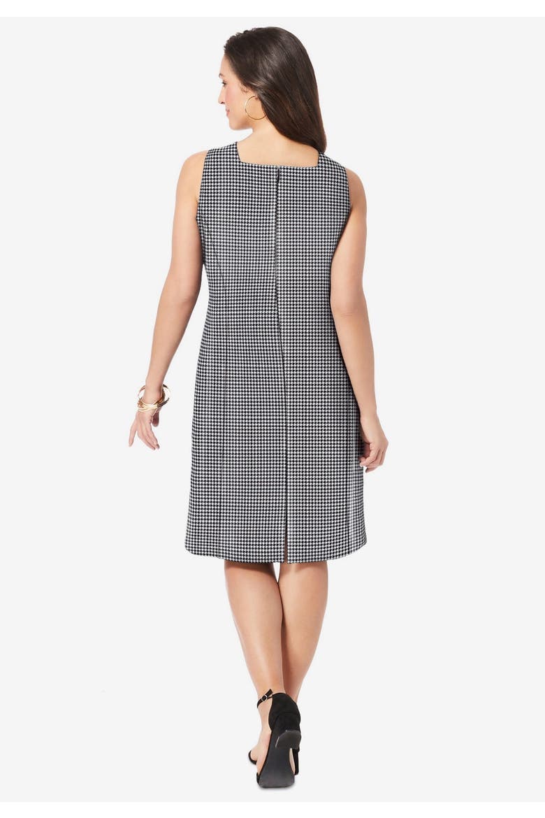 Bi Stretch Sheath Dress, Alternate, color, BLACK MINI HOUNDSTOOTH