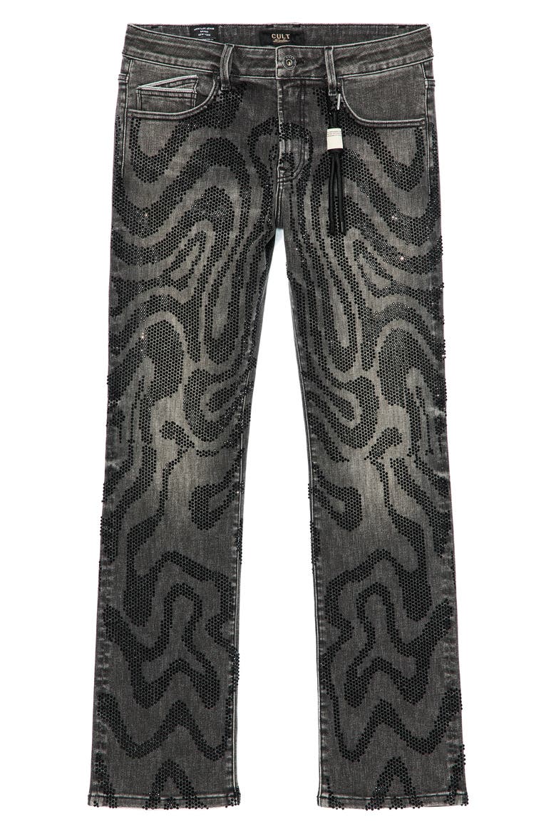 Rebel Embellished Straight Leg Jeans, Alternate, color, SWIRL