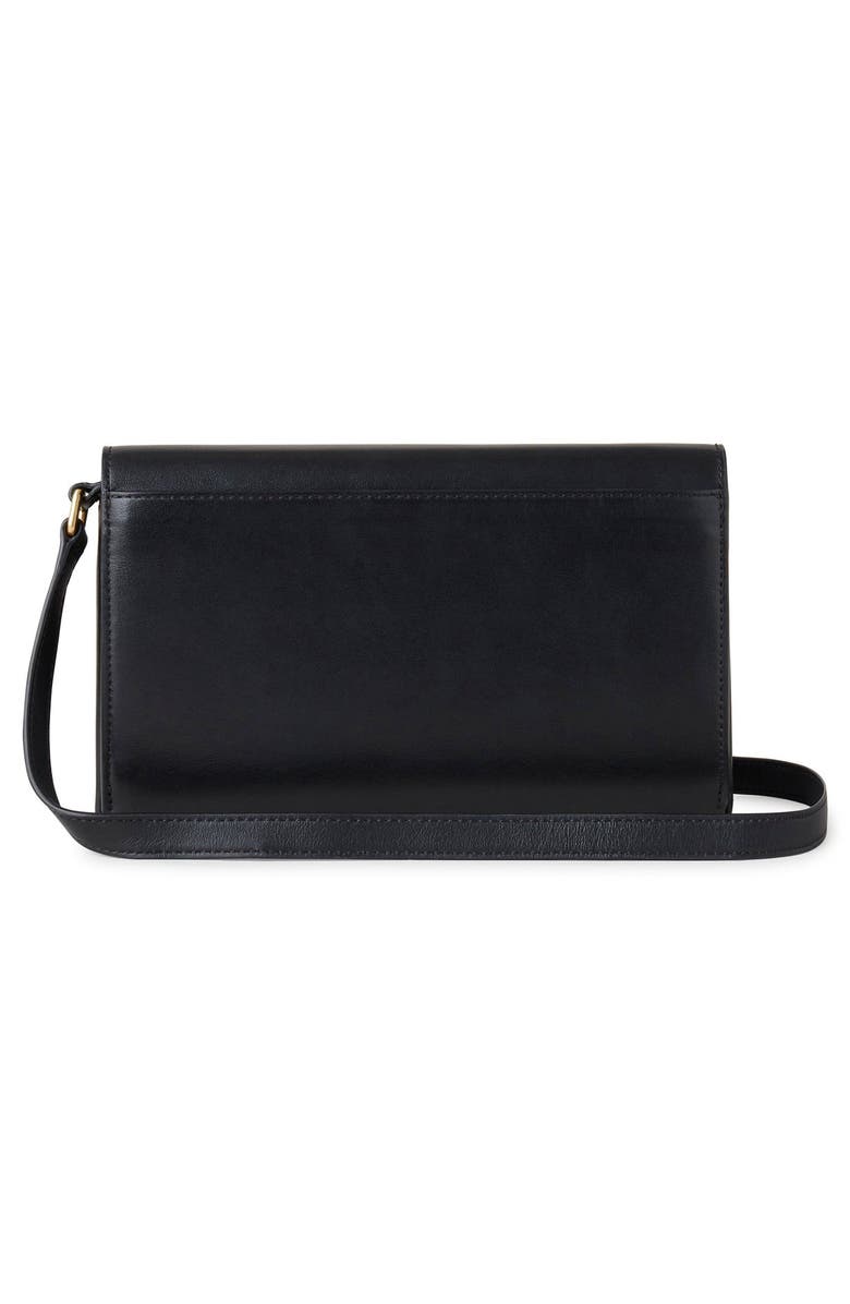Mulberry Lana High Gloss Leather Wallet on a Strap, Alternate, color, Black