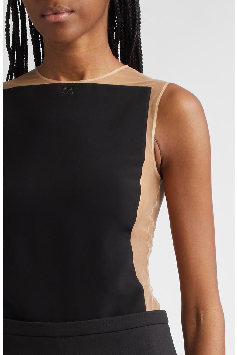 Frame Illusion Bodysuit, Alternate, color, SAND / BLACK