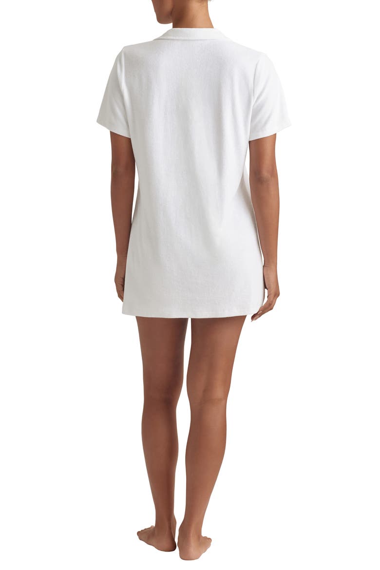 Organic Cotton French Terry Cover-Up Shirtdress, Alternate, color, WHITE