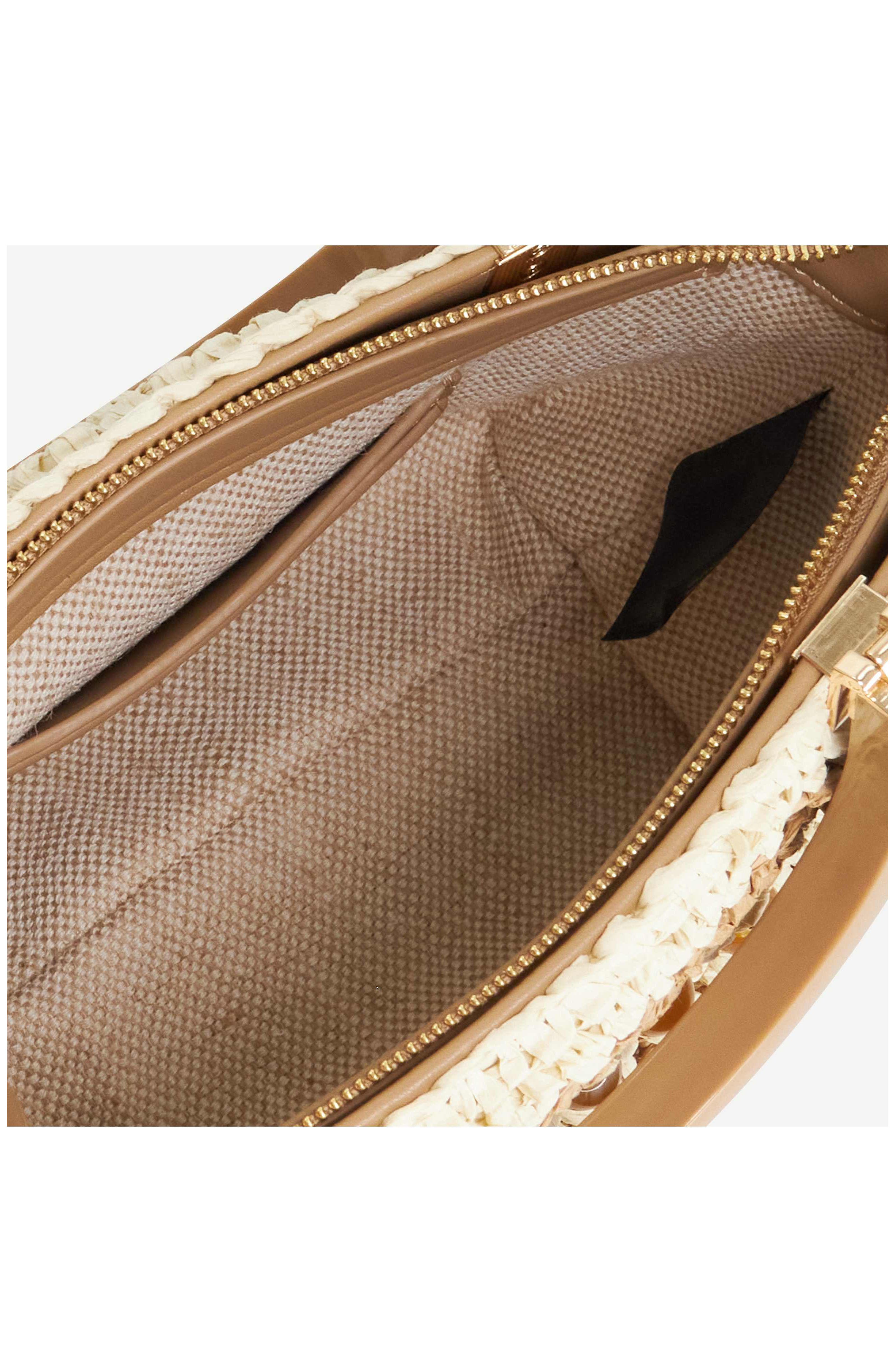 Dune London Dahlia Raffia Bead Detail Tote, Alternate, color, Natural