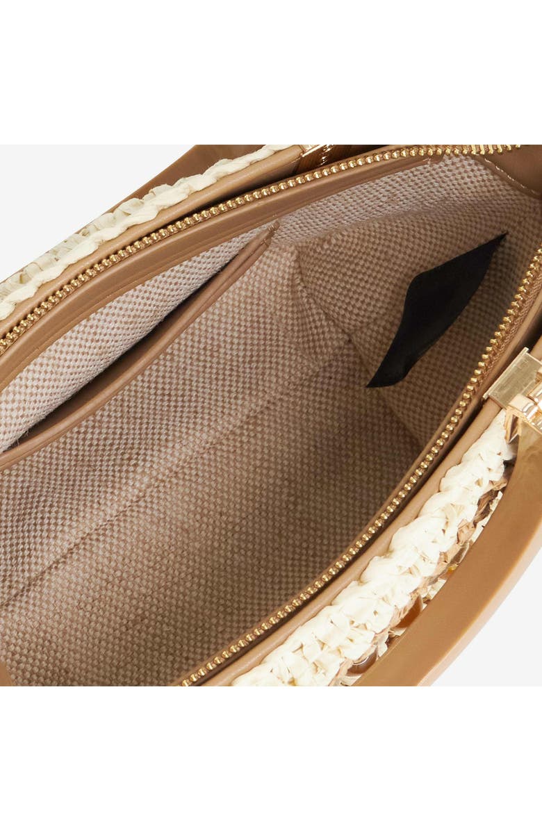 Dune London Dahlia Raffia Bead Detail Tote, Alternate, color, Natural