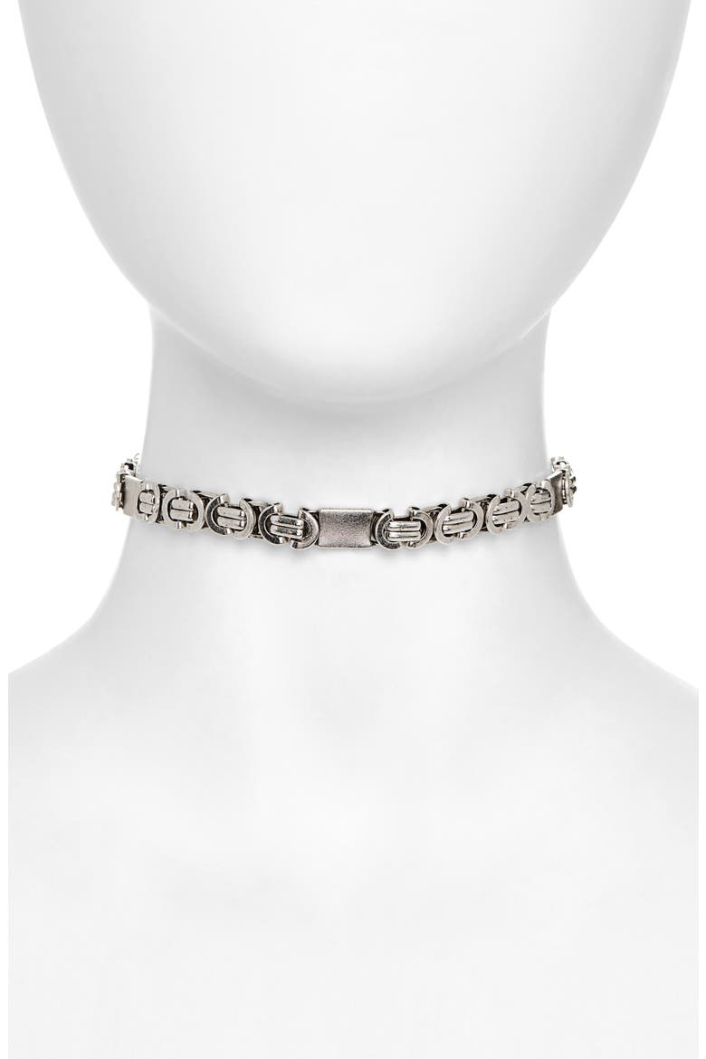The Cory Link Choker Necklace, Main, color, SILVER