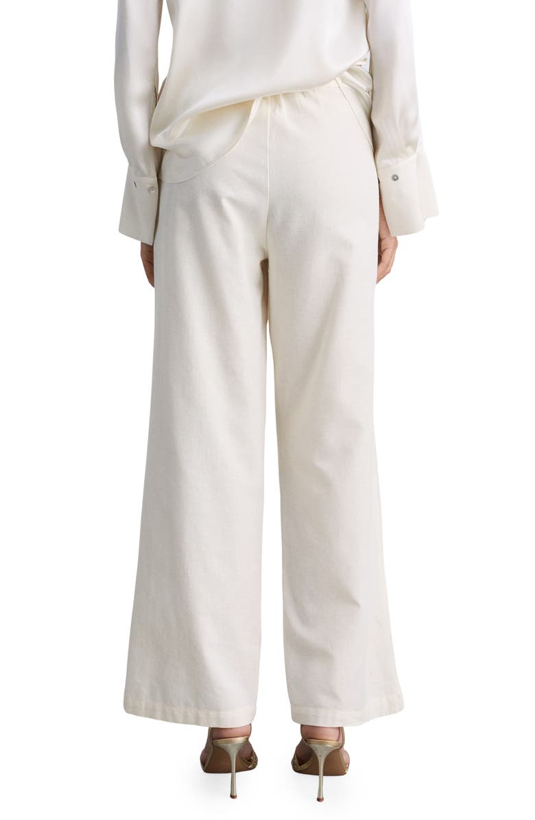 MANGO Embroidered Hem Straight Leg Pants, Alternate, color, 