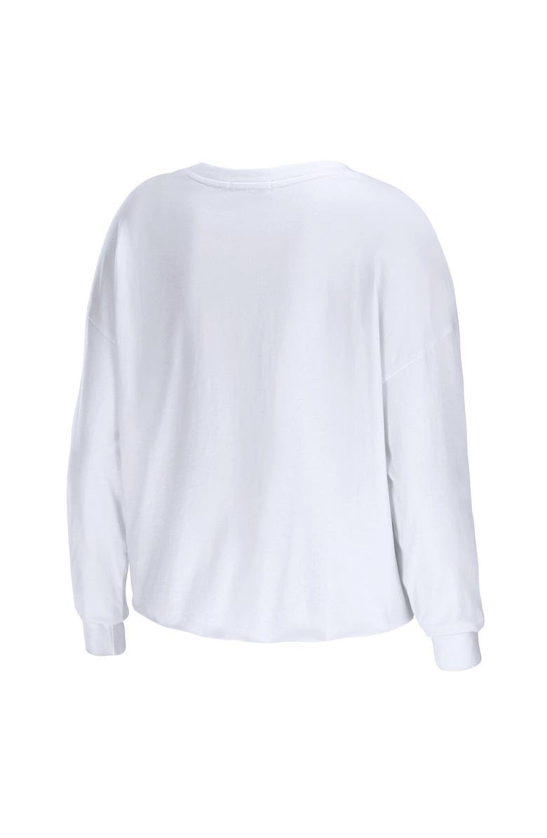 WEAR by Erin Andrews Women's WEAR by Erin Andrews White Los Angeles Rams Domestic Cropped Long Sleeve T-Shirt, Alternate, color, White