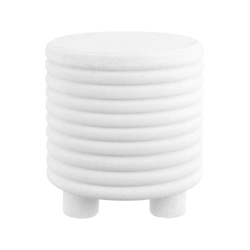 Jonathan Y Evans 18" Minimalist Modern 3-legged Drum Indoor/outdoor Accent Table In White Frosted