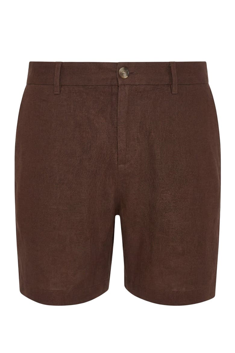 Stretch Linen 6" Short, Alternate, color, Espresso
