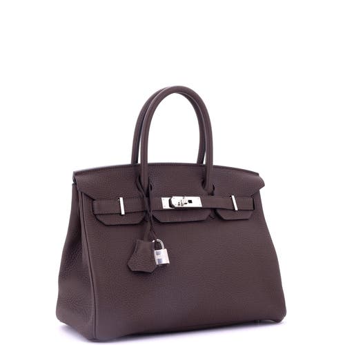 Pre-owned Hermes  Hermes Birkin Handbag Brown Togo With Palladium Hardware 30 In Brown
