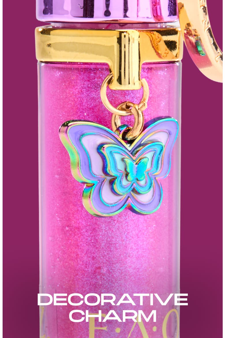 Kids' Butterfly Charm Lip Gloss, Alternate, color, PURPLE