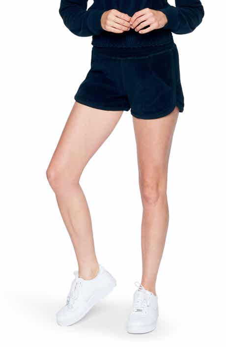 Pam & Gela Smocked Waist Velour Dolphin Shorts