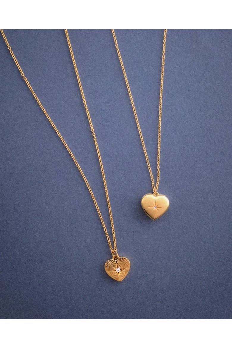 Gold Mini Heart Locket Necklace, Alternate, color, Gold