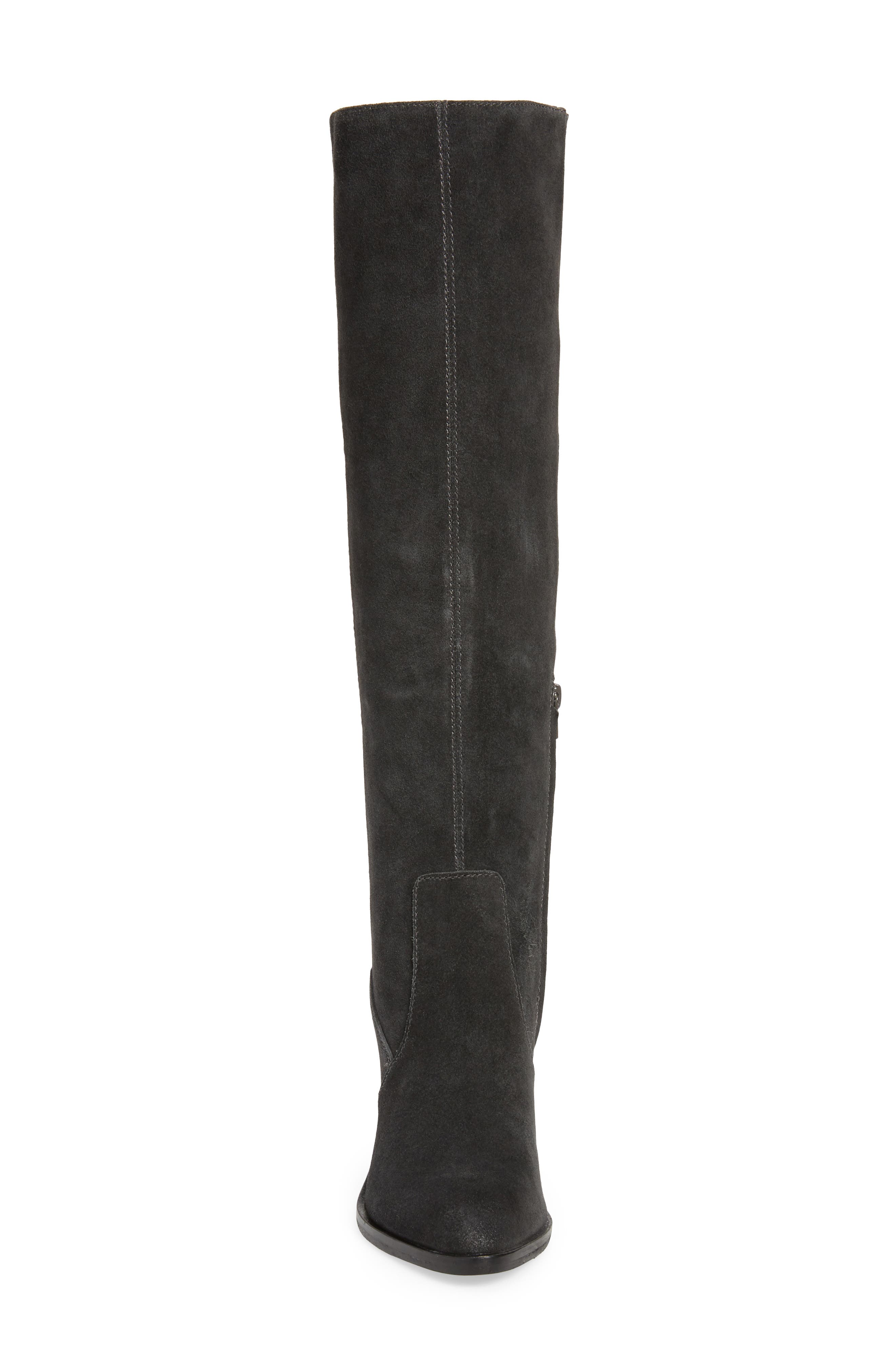 Zoe Knee High Boot, Alternate, color, CHARCOAL SUEDE
