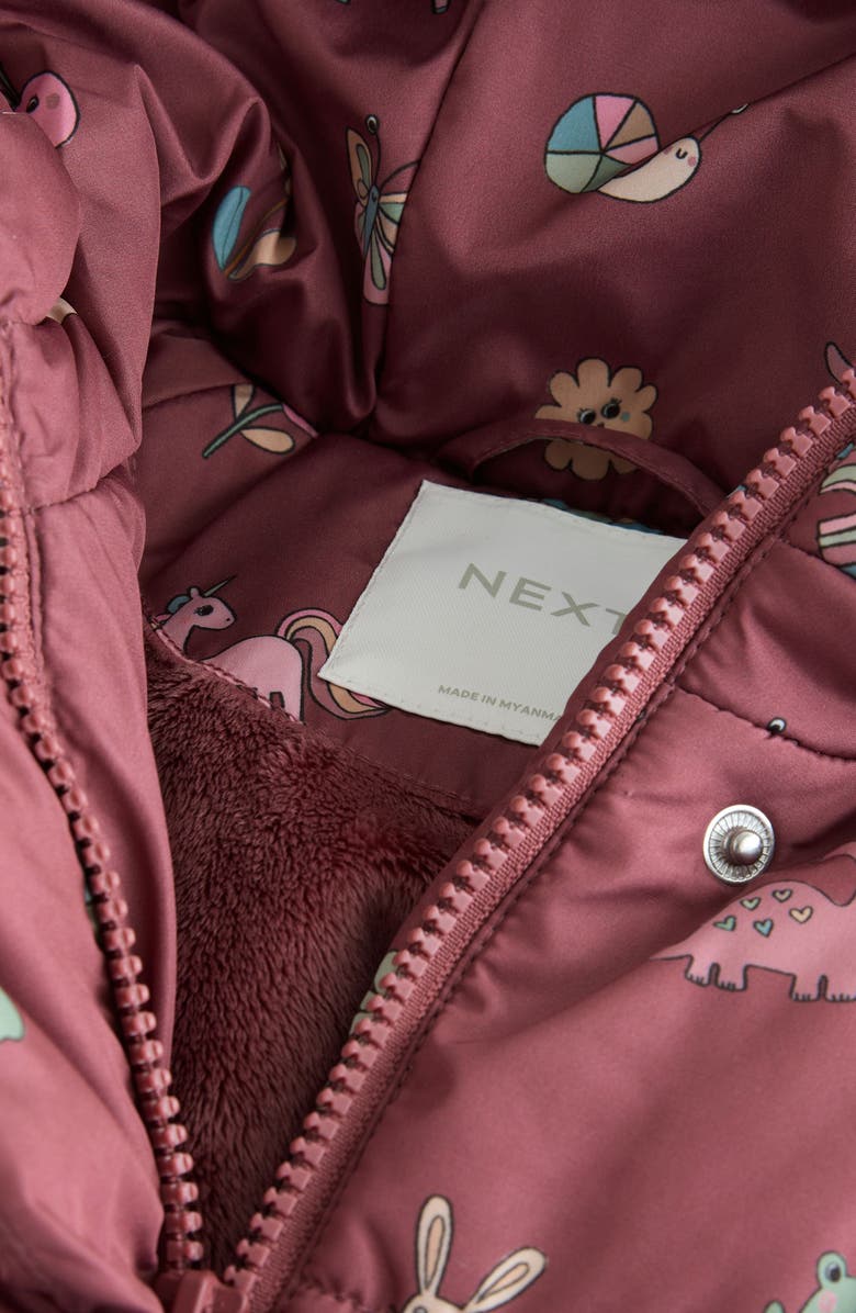 NEXT Kids' Character Hooded Puffer Jacket, Alternate, color, Burgundy