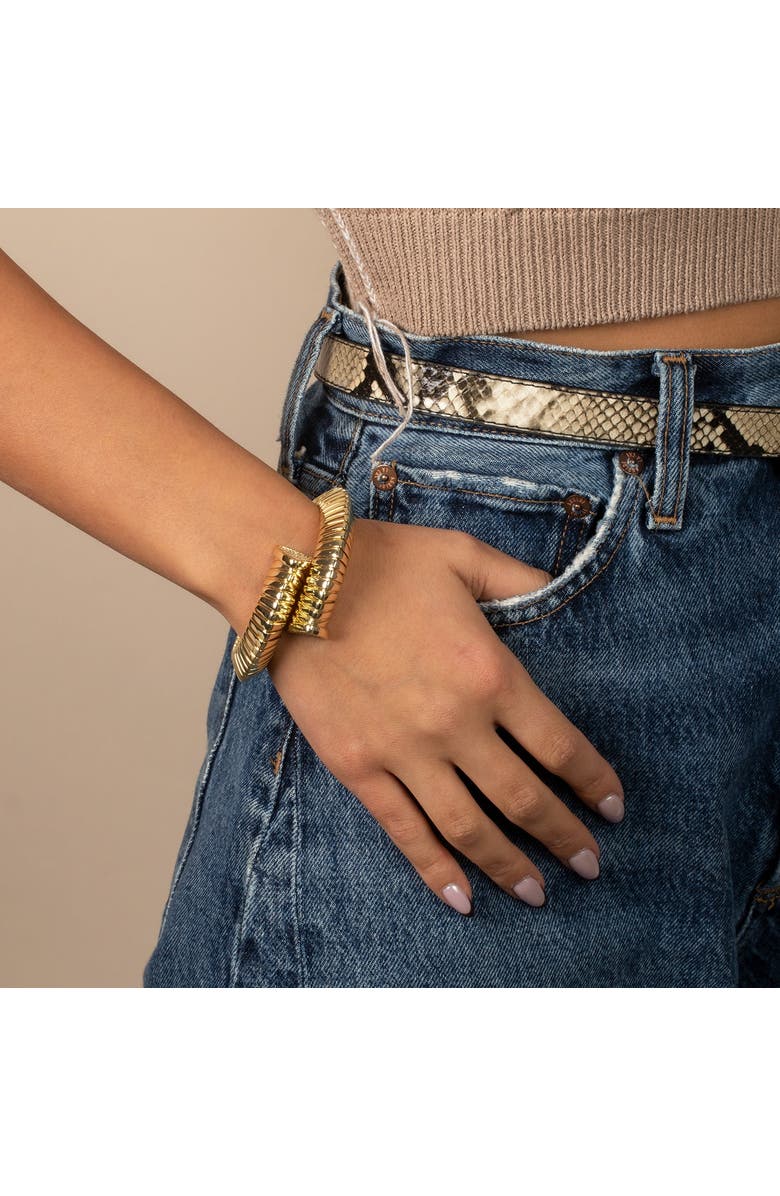 BY ADINA EDEN Pave Snake Chain Overlap Bracelet, Alternate, color,