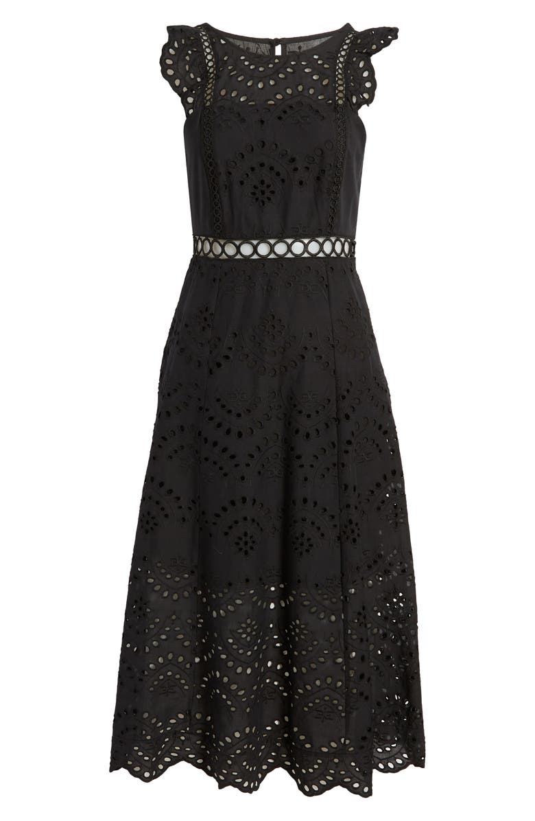 Sam Edelman Paisley Eyelet Cotton Midi Dress, Alternate, color,