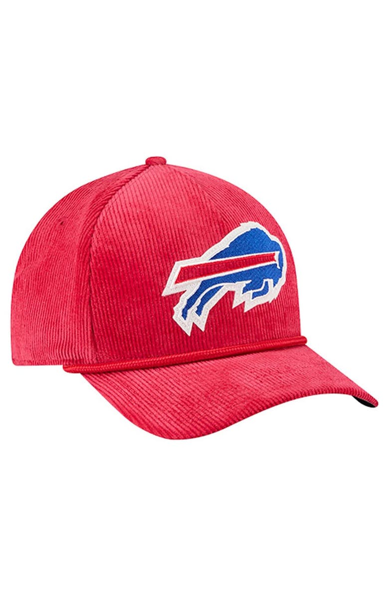 New Era Men
s New Era Red Buffalo Bills Cord Corduroy 9FORTY A-Frame Adjustable Hat, Alternate, color, Red