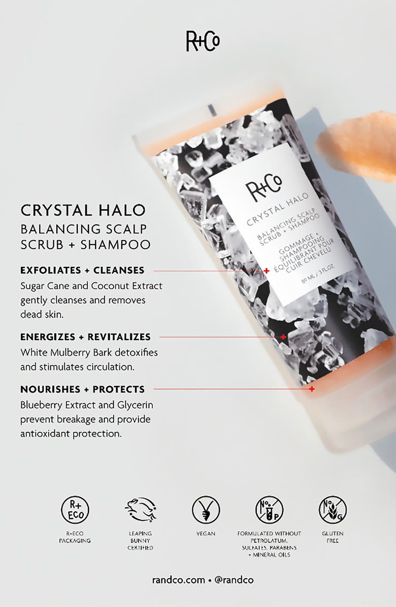R+Co Crystal Halo Balancing Scalp Scrub + Shampoo, Alternate, color, 