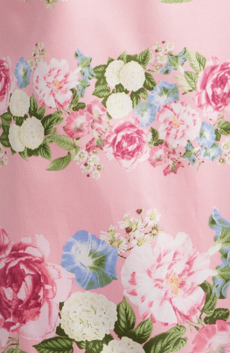 Anne Klein Floral Ruffle Hem Sleeveless Dress, Alternate, color, Carnation Pink Multi