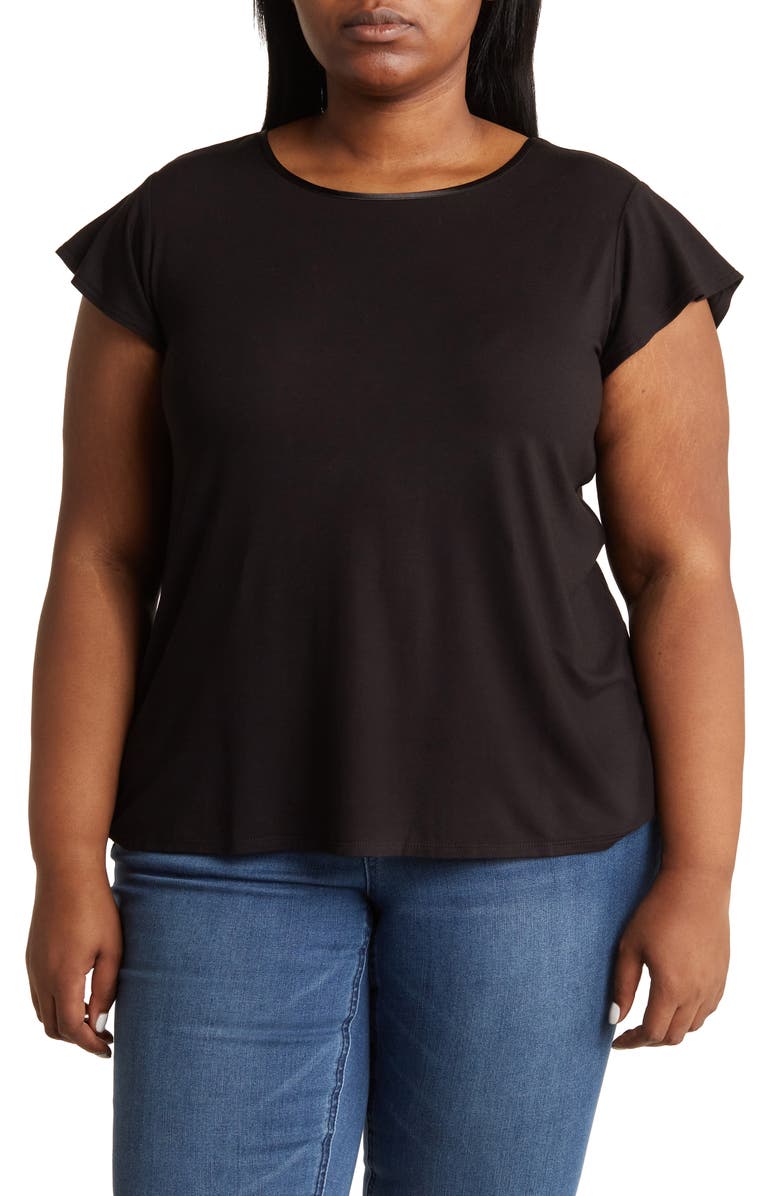 T Tahari Flutter Cap Sleeve T-Shirt, Main, color, 